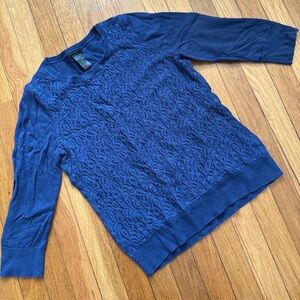 Ann Taylor lace blue sweater M